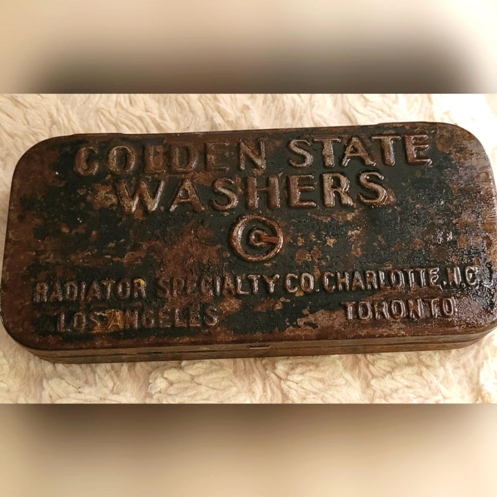 Vintage Golden State Washers Tin Automotive Radiator Specialty Co. Charlotte N.C